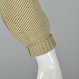 1950s Green Knit and Mink Sweater