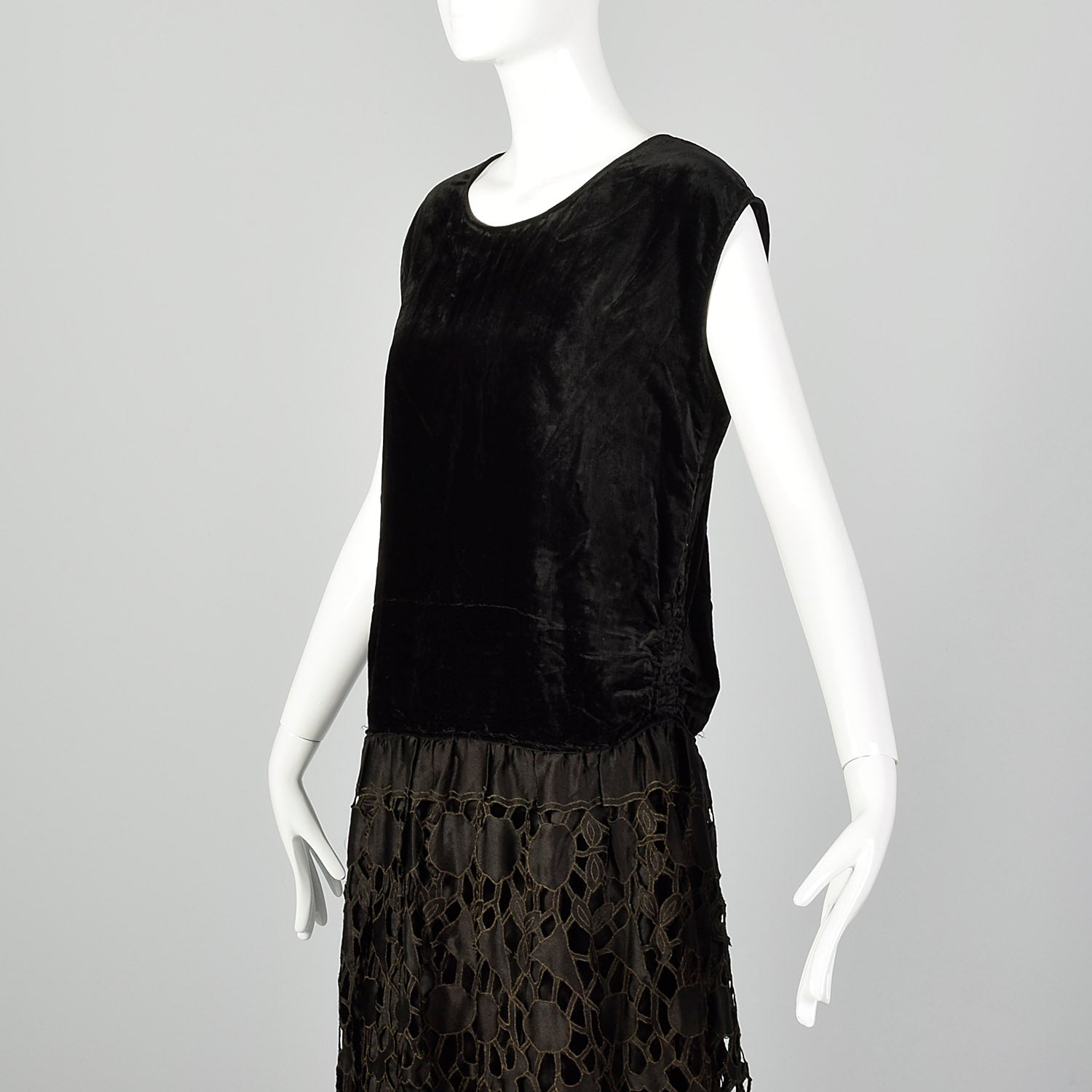 Medium 1920s Black Drop Waist Dress