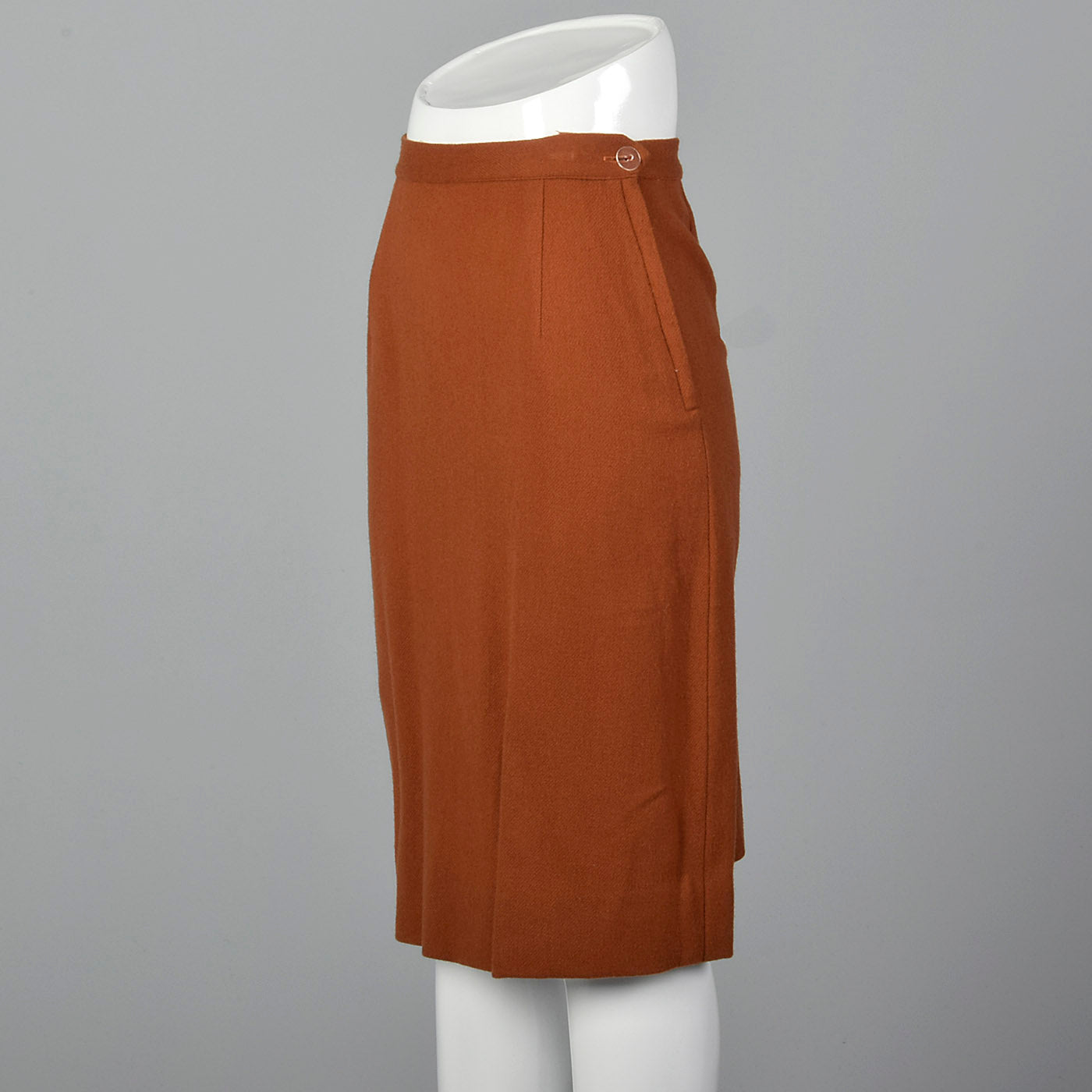 1950s Wool Pencil Skirt in Gorgeous Rust