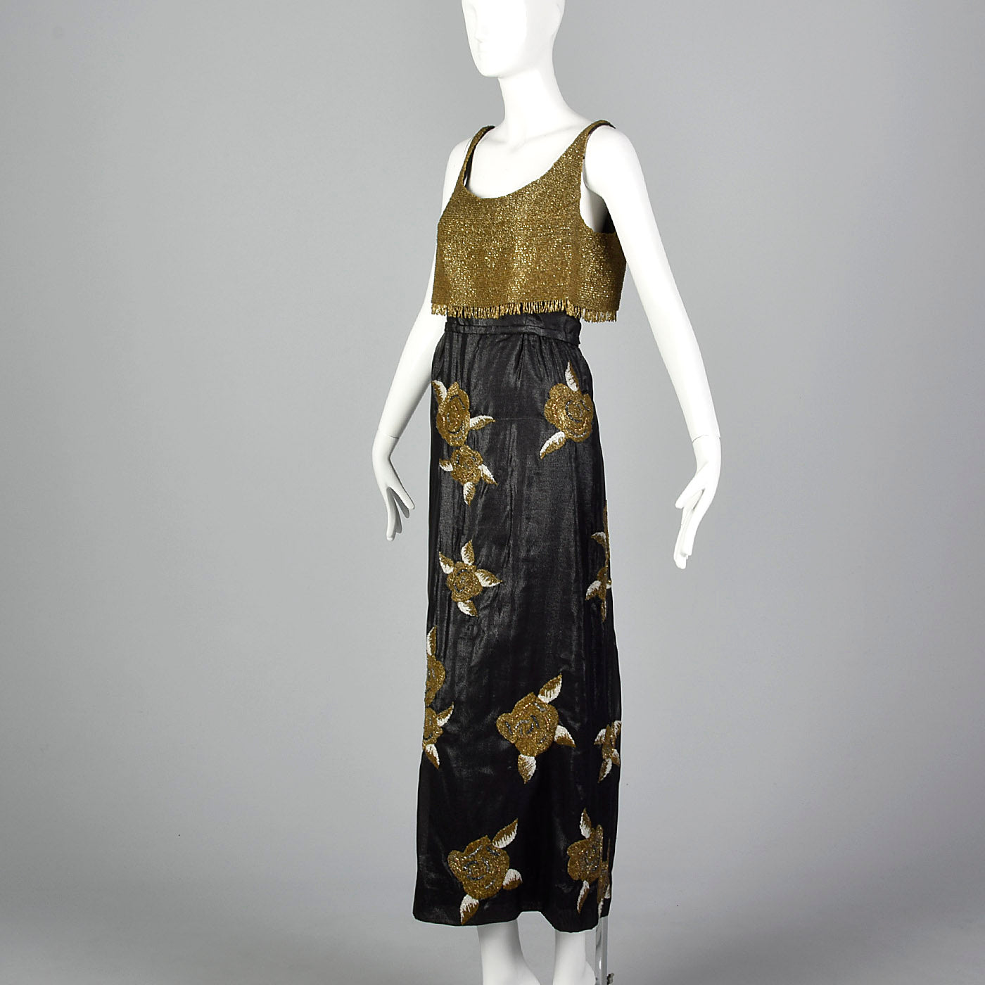 1960s Beaded Dress and Crop Top Set