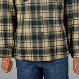 1960s Mens Pendleton Board Shirt in Green Plaid