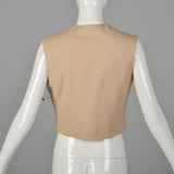 Small 1980s Numbered Christian Dior Boutique Minimalist Tan Wool Vest