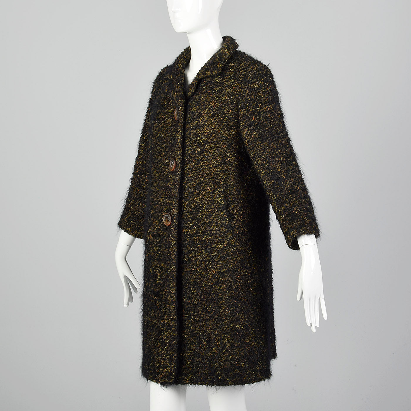 1960s Black Mohair Coat
