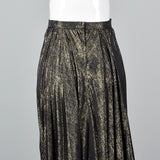 1980s Holly Harp Metallic Black & Gold Skirt