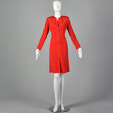 XL 1980s Red Shift Dress