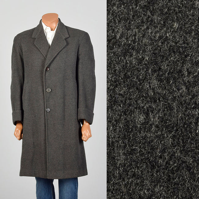 Medium 1950s Grey Burberry's Winter Coat Scottish Heavyweight Wool
