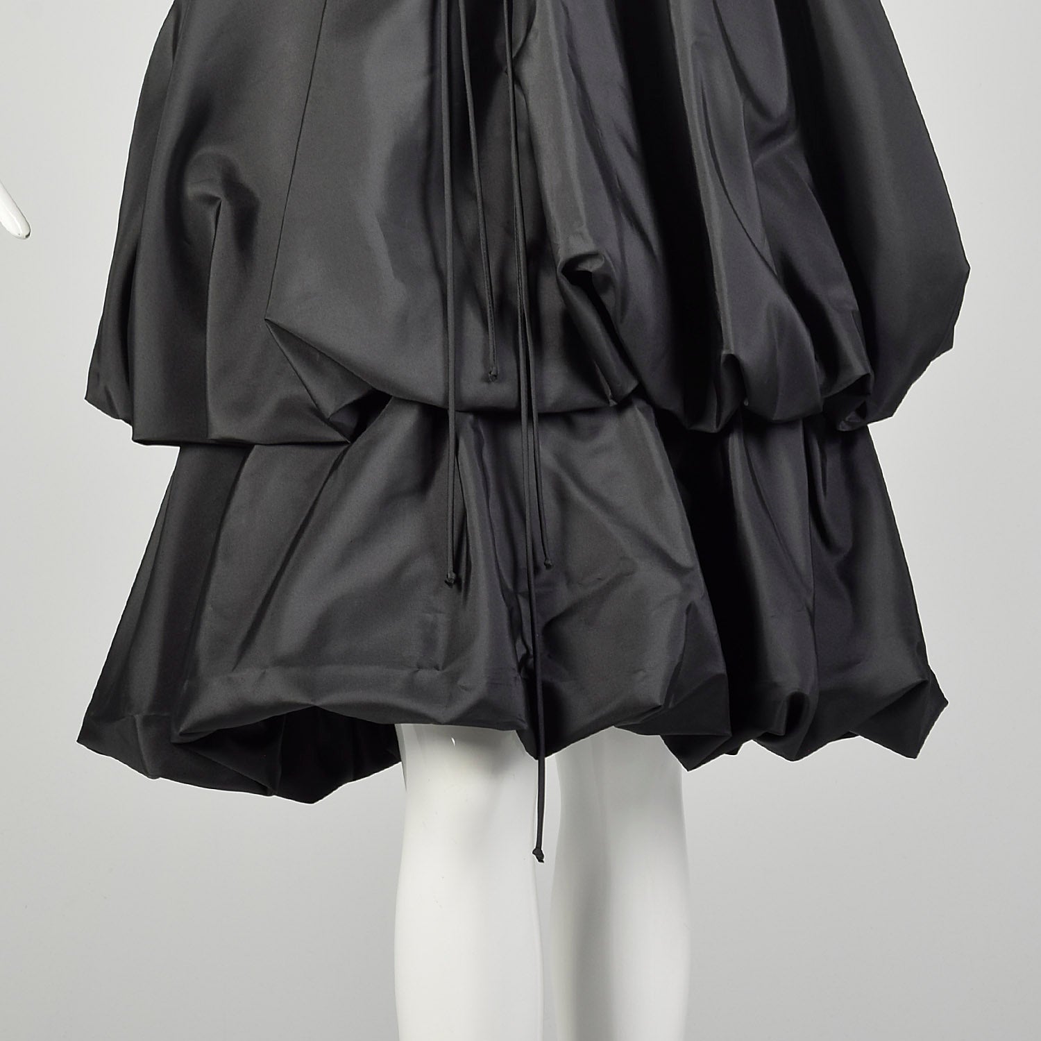 Small 1980s Little Black Dress Bubble Hem Taffeta Party Prom LBD Sleeveless