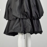 Small 1980s Little Black Dress Bubble Hem Taffeta Party Prom LBD Sleeveless