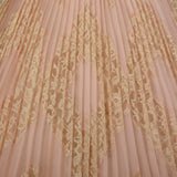 1950s Pink Lace Pleated Wedding Dress