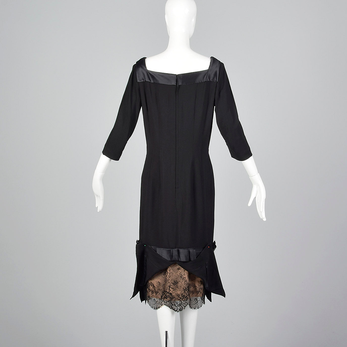 1960s Howard Greer Little Black Dress with Peekaboo Lace Hem, from 28 Shop