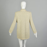 Medium 1980s Cozy Autumn Sweater Jacket Asymmetric Knit Cardigan Heavy Winter Sweater Coat