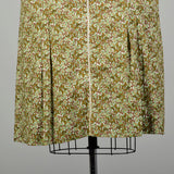 3XL 1950s Day Dress Green Paisley Short Sleeve Volup Cotton Deadstock Zip Front