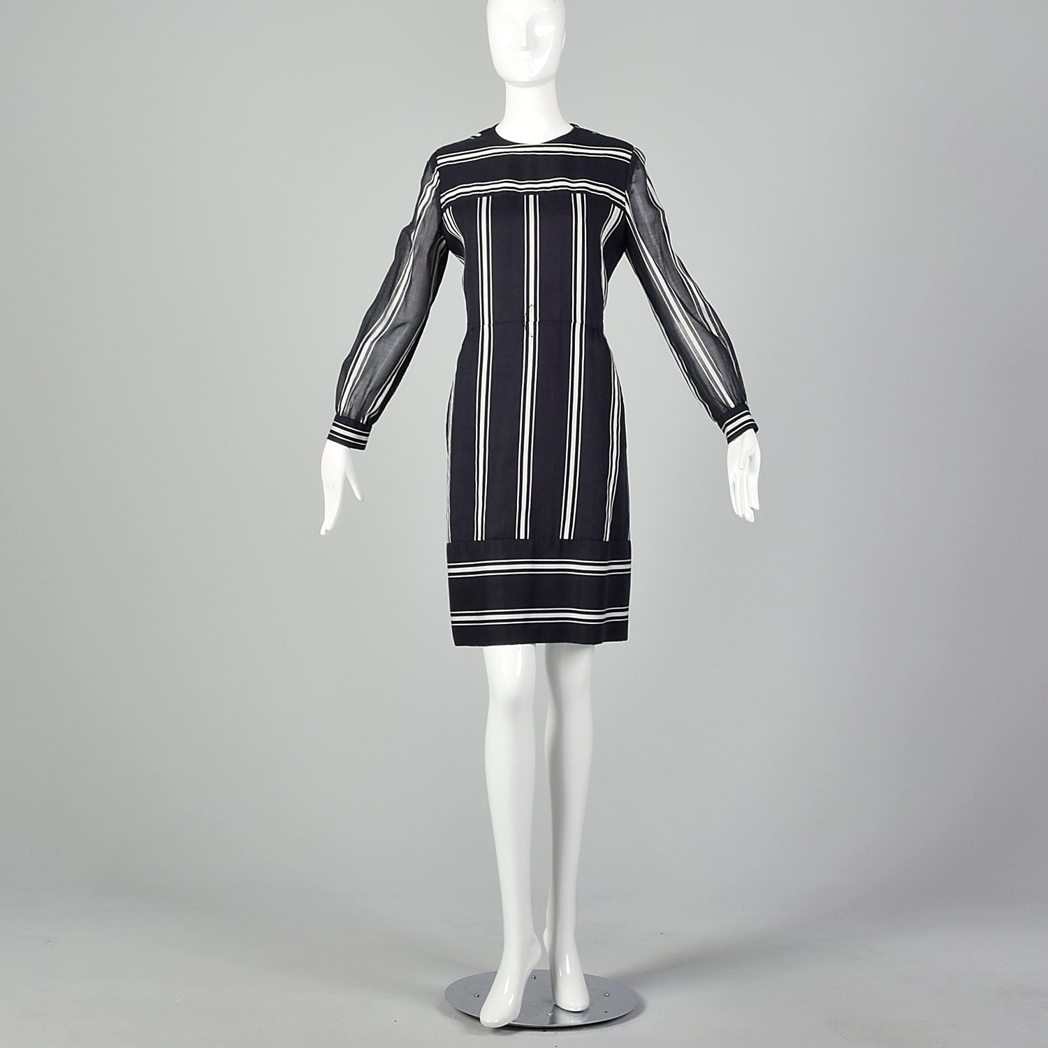 Large Suzy Perette Navy and White Striped Dress