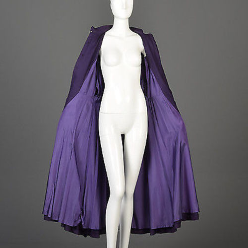 1980s Karl Lagerfeld Purple Wool Midi Dress