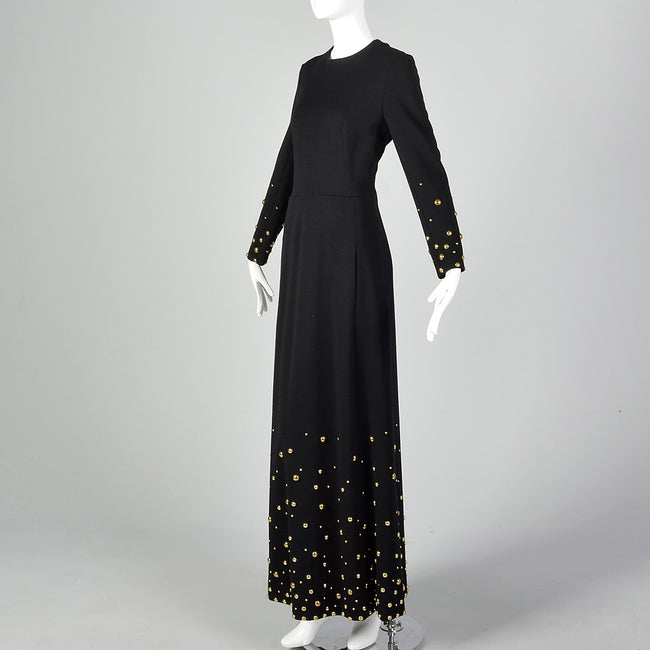 Medium Bergdorf Goodman 1970s Black Knit Dress