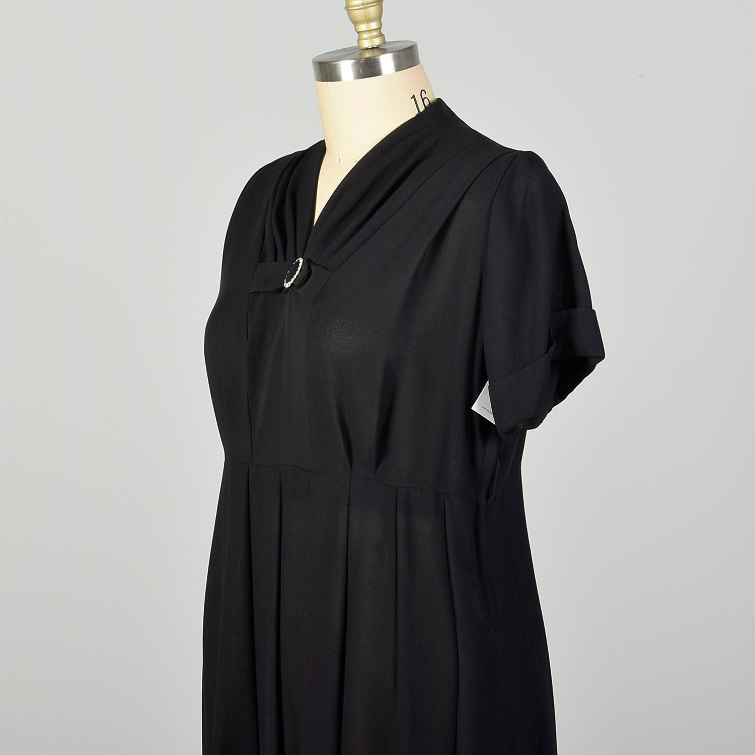 3XL 1950s Little Black Dress Short Sleeve Plus Size Sheer Volup LBD