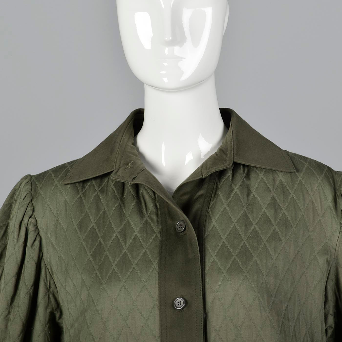 1976 Yves Saint Laurent Russian Collection Loose Green Quilted Jacket