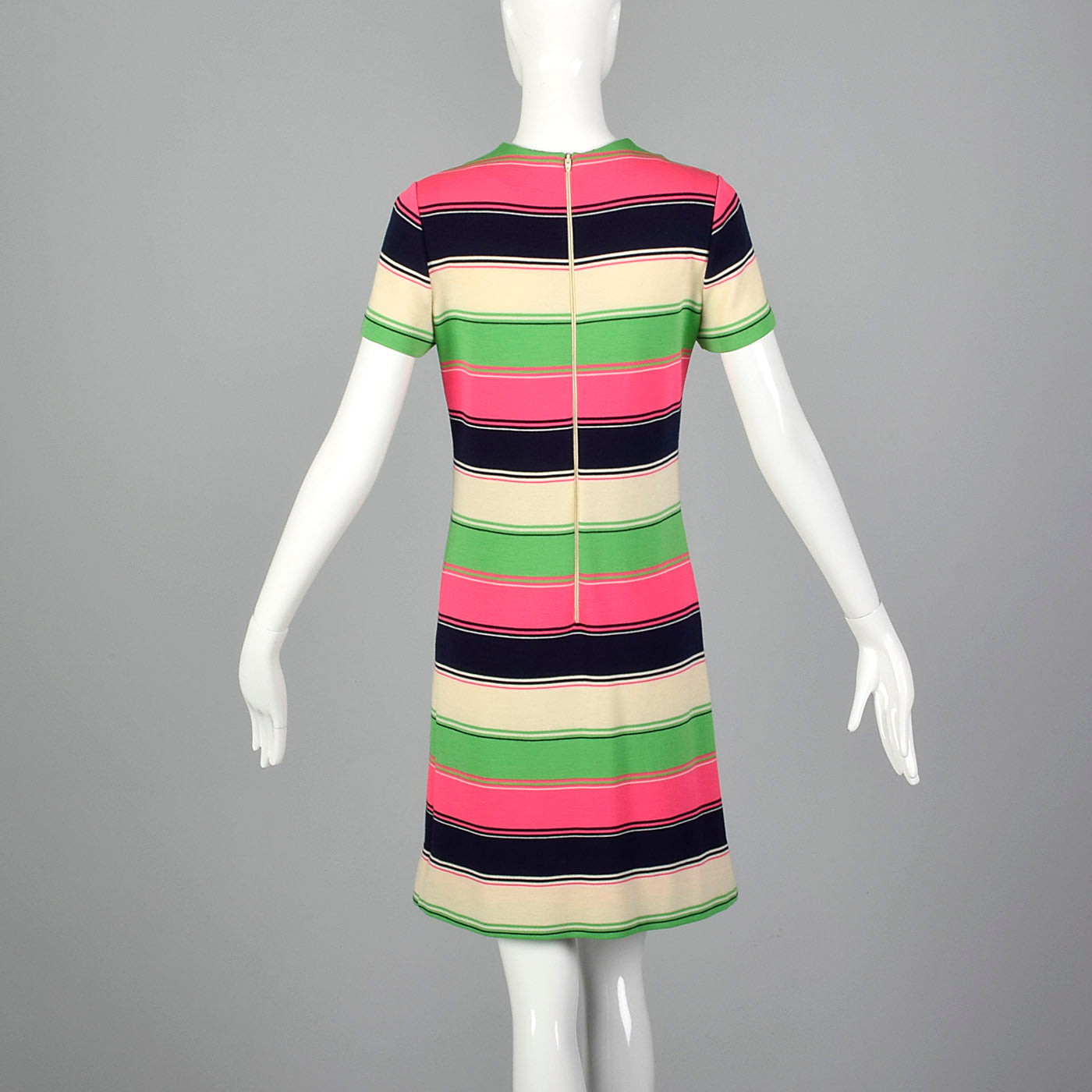 1960s Mod Striped Knit Shift Dress