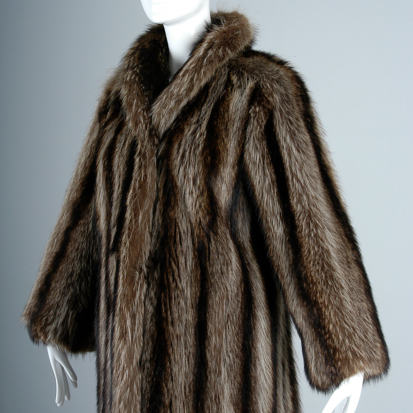 Full Length Saks Fifth Avenue Raccoon Fur Stroller Coat Revillon Winter Column