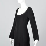 1990s Jil Sander Sexy Gothic Dress with Sheer Silk Panel Skirt