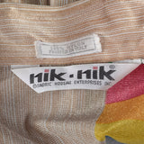 1970s Nik Nik Silky Baseball and Rainbow Print Disco Shirt