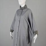 1980s Bonnie Cashin Gray Batwing Coccoon Coat