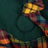 1930s Green Dress with Colorful Plaid Trim
