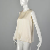 Medium Chanel Ivory Silk Shell Top 1980s