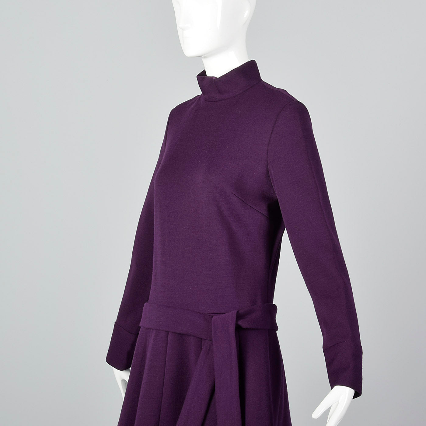1960s Purple Knit Dress with Dropped Waist