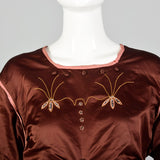 Large 1910s Brown Silk Day Dress