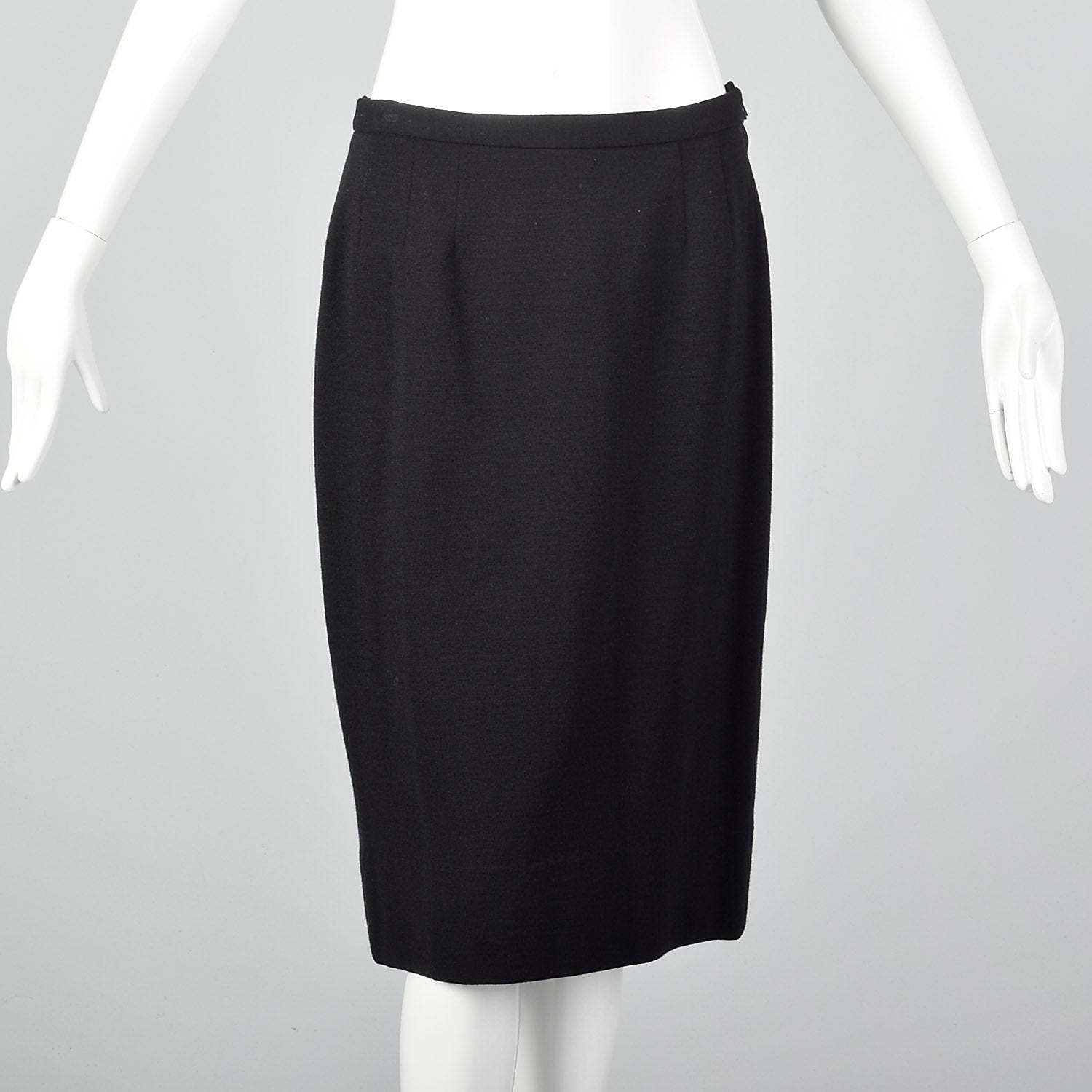 1960s Black Two Piece Knit Skirt Set