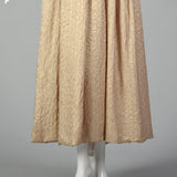 1970s Mollie Parnis Boutique Ivory Silk Dress