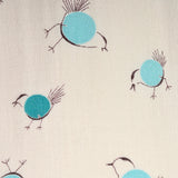 1950s Novelty Print Dress with Abstract Blue Birds