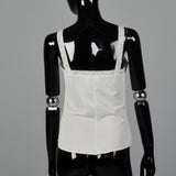 1970s Off White Camisole with Lace Trim