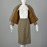 XXS 1960s Brown Skirt Suit