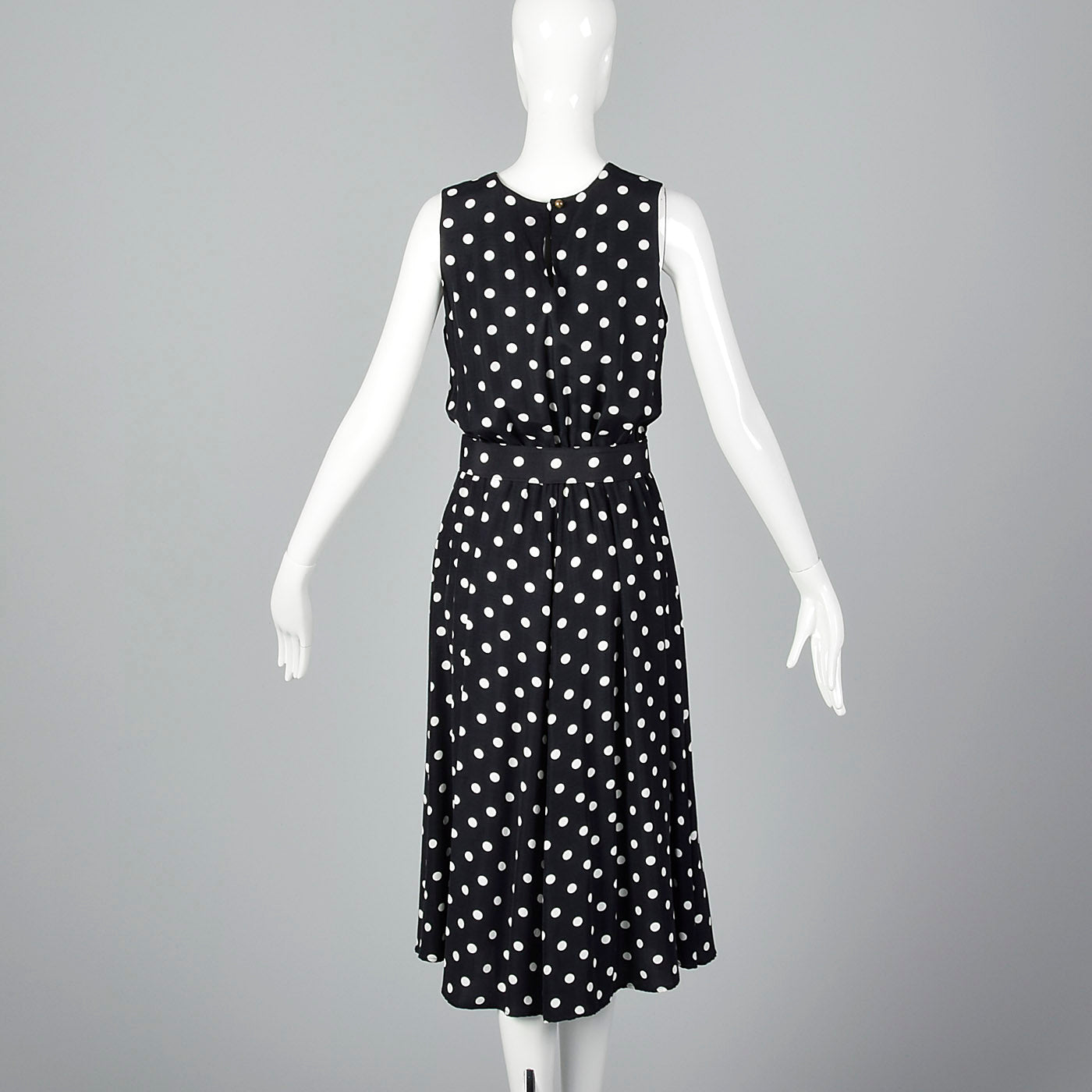 1980s Black and White Polka Dot Dress