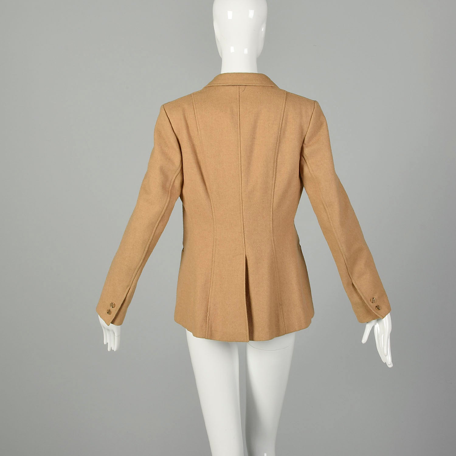 Medium 1970s Tan Matching Wool Set Camel Blazer Bohemian Vest