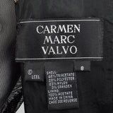 1990s Carmen Marc Valvo Black Dress with Illusion Neckline