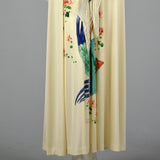 1970s Hand Painted Maxi Dress and Matching Shawl