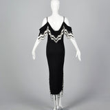 1990s Off the Shoulder Beaded Dress