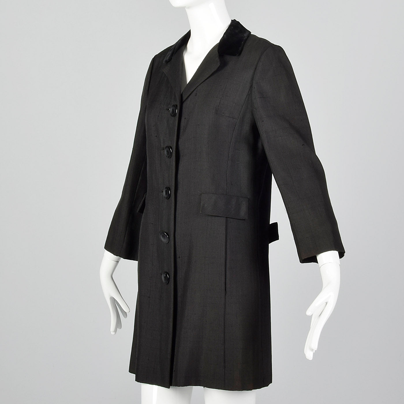 1960s Black Top Coat Style Jacket