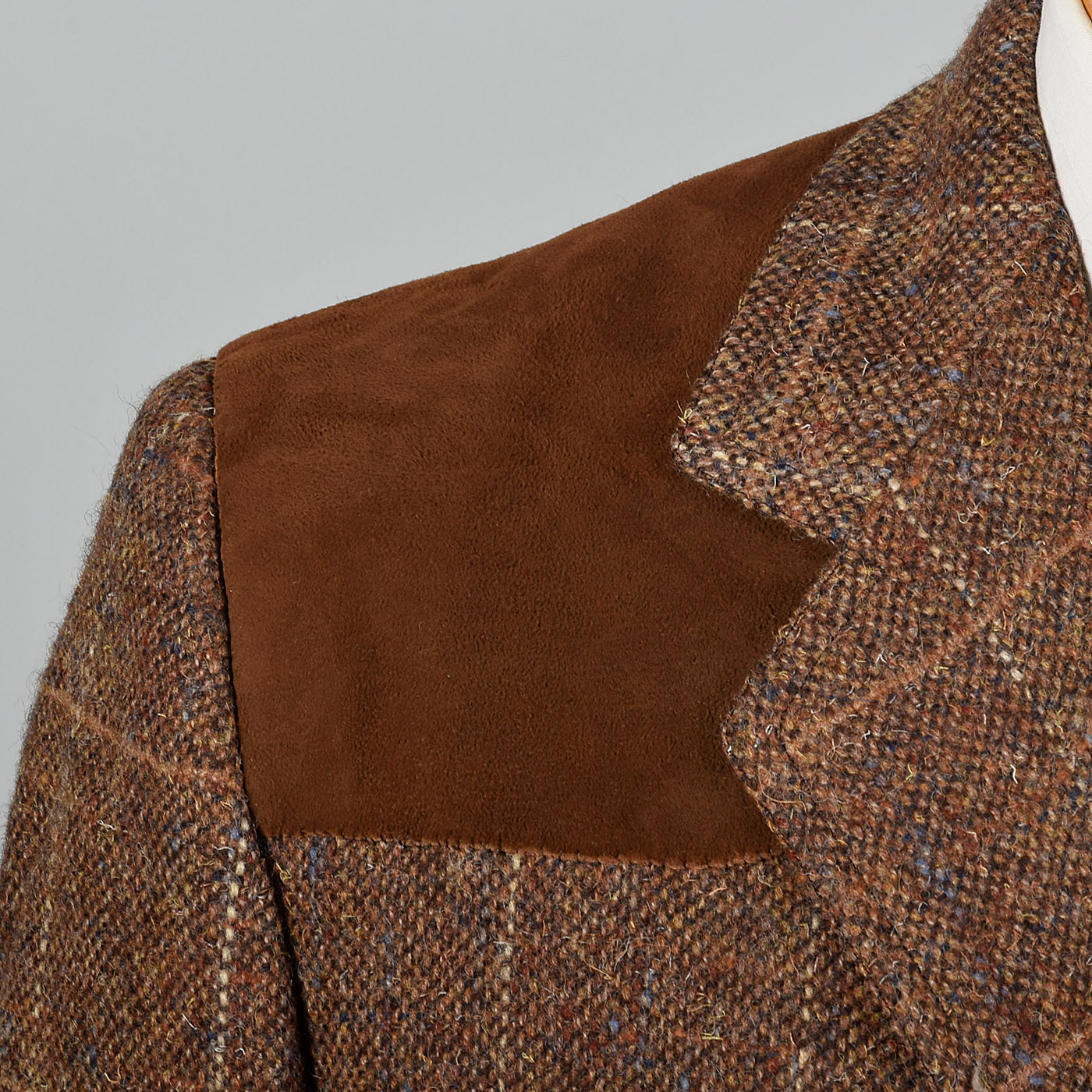 1970s Mens Saks Fifth Avenue Wool Tweed Shooting Jacket