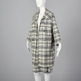 1960s Plaid Clutch Coat with Matching Skirt