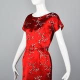 1960s Red Brocade Dress and Jacket Set