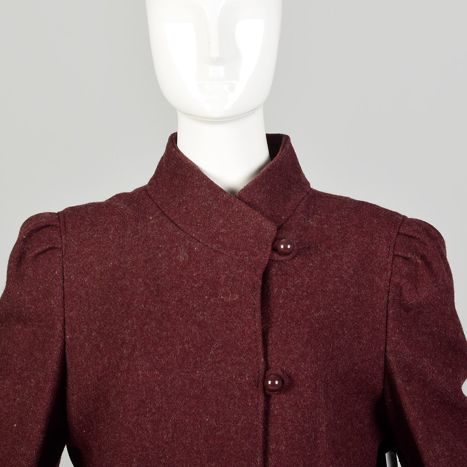 Medium 1970s Swing Coat Wool Maroon Autumn Burgundy Winter Vintage Outerwear