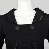 Small 1950s Black Collared Dress