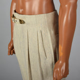 1950s Mens Hollywood Waist Wool Pants with Blue Flecks