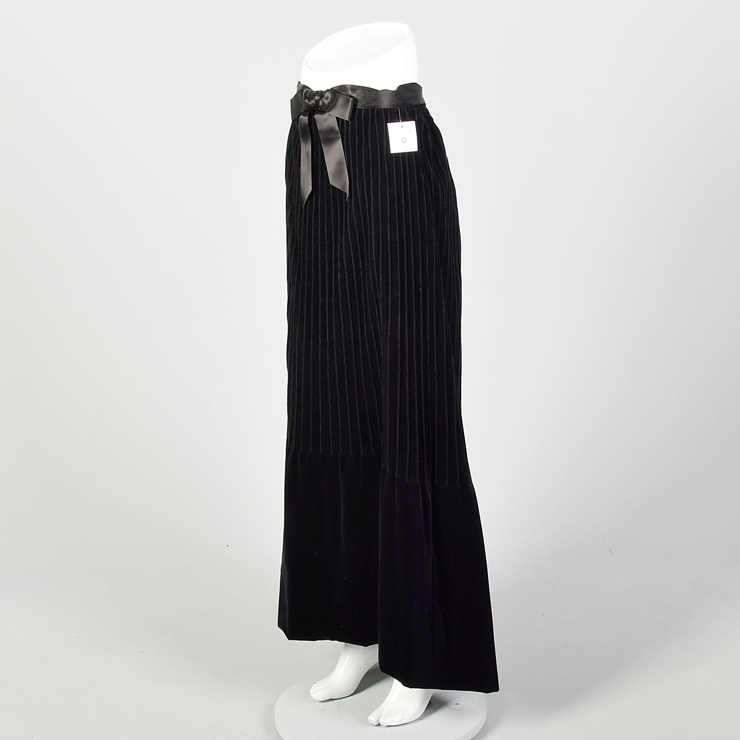 Small 1970s Black Skirt Velvet Formal Evening Maxi