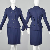 Small Karl Lagerfeld 1990s Blue Skirt Suit