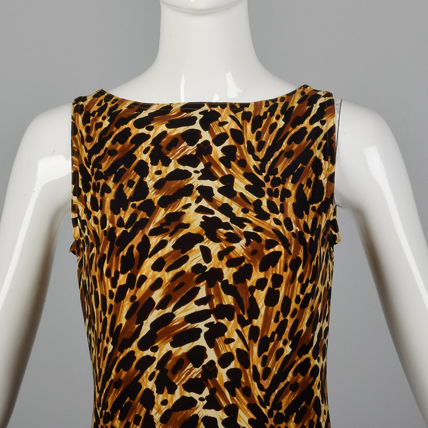 2000s Norma Kamali Leopard Print Sheath Dress